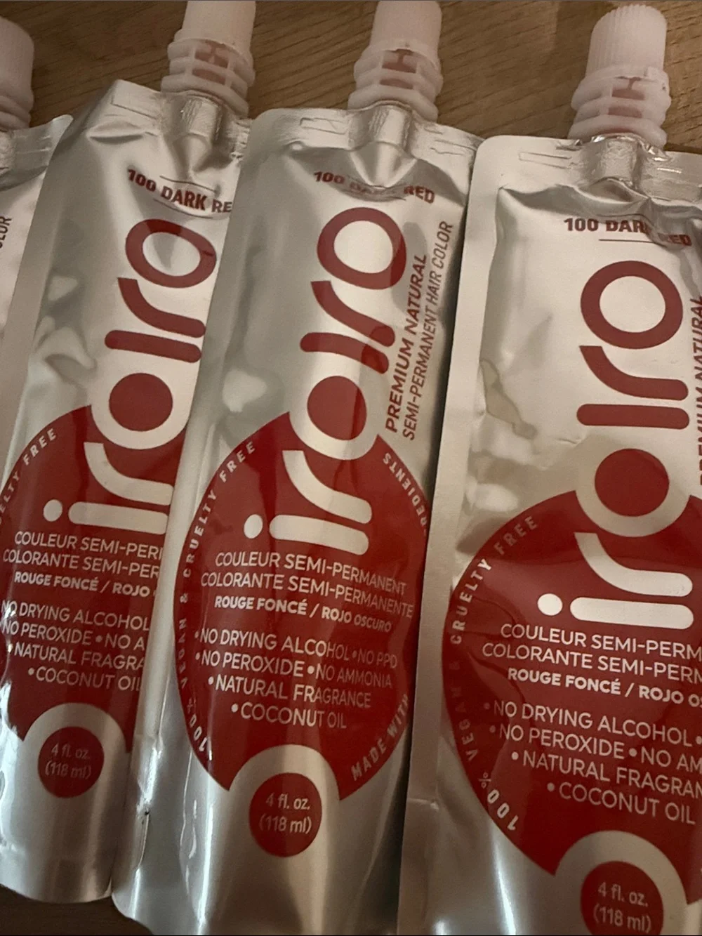 5 Iroiro Premium Semi-Permanent Hair Color- dark red